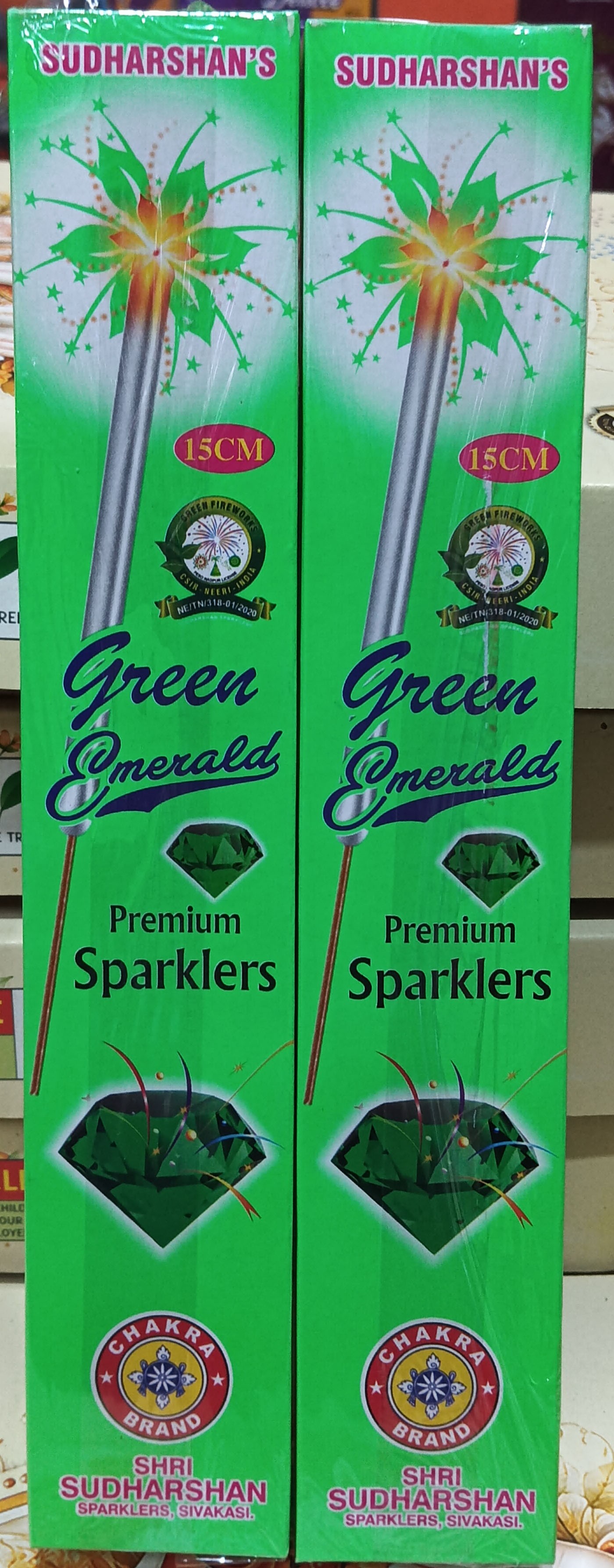 15 cm Green Sparklers (10 Pcs)